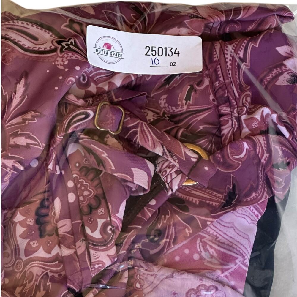 Womens Swim Top Size 20W Tankini Only Paisley Purple Pink Black Layers Stretch - Picture 8 of 8